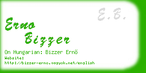 erno bizzer business card