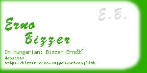 erno bizzer business card